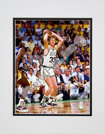 Larry Bird "Action" Double Matted 8" x 10" Photograph (Unframed)