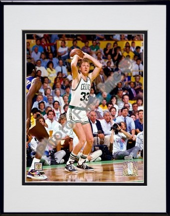 Larry Bird "Action" Double Matted 8" x 10" Photograph in Black Anodized Aluminum Frame