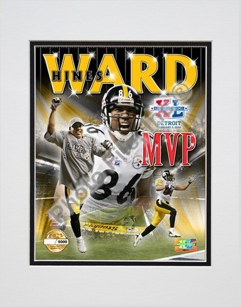 Hines Ward "Super Bowl XL MVP Photo File Gold" Double Matted 8" x 10" Photograph (Unframed)