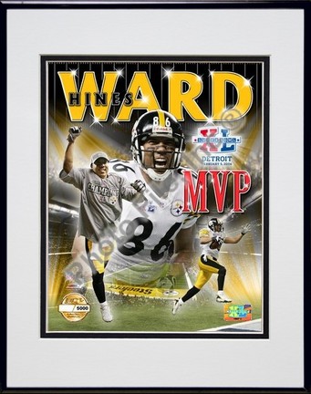 Hines Ward "Super Bowl XL MVP Photo File Gold" Double Matted 8" x 10" Photograph in Black Anodized A