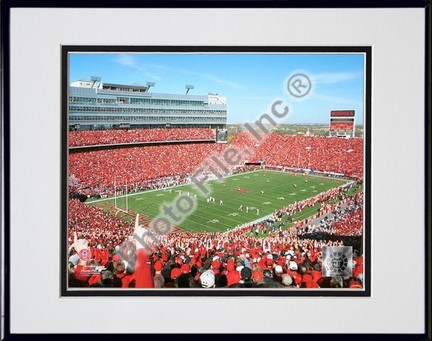 Memorial Stadium "University of Nebraska Cornhusker's" Double Matted 8" x 10" Photograph In Black An