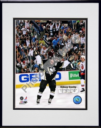 Sidney Crosby "100th Point with Overlay" Double Matted 8" x 10" Photograph Black Anodized Aluminum F