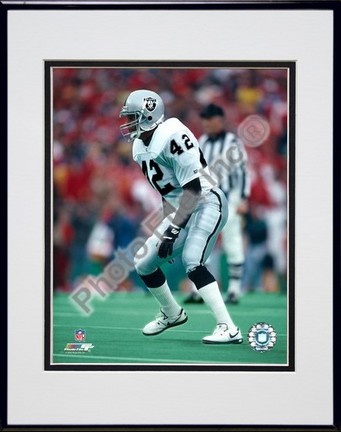 Ronnie Lott Double Matted 8" x 10" Photograph Black Anodized Aluminum Frame