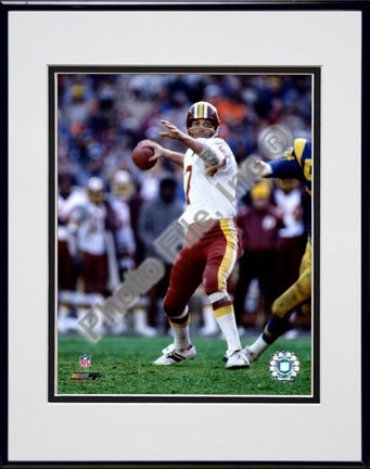 Joe Theisman "Passing Action" Double Matted 8" x 10" Photograph Black Anodized Aluminum Frame