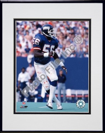 Lawrence Taylor "Action" Double Matted 8" x 10" Photograph Black Anodized Aluminum Frame