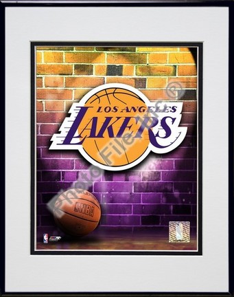 Los Angeles Lakers "2006 Logo" Double Matted 8" X 10" Photograph in a Black Anodized Aluminum Frame