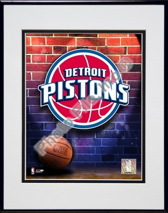 Detroit Pistons "2006 Logo" Double Matted 8" X 10" Photograph in a Black Anodized Aluminum Frame