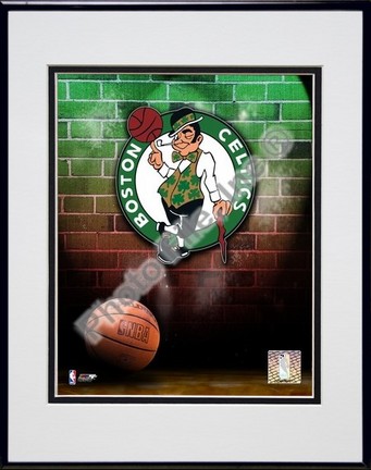 Boston Celtics "2006 Logo" Double Matted 8" X 10" Photograph in a Black Anodized Aluminum Frame