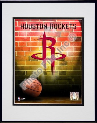 Houston Rockets "2006 Logo" Double Matted 8" X 10" Photograph in a Black Anodized Aluminum Frame