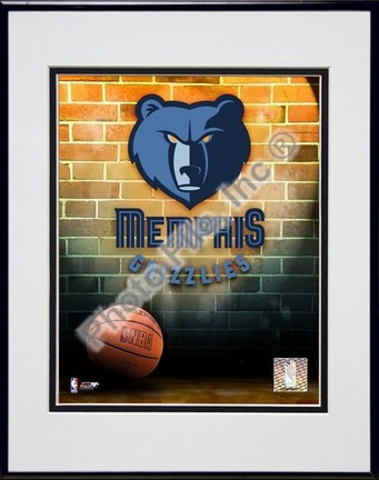Memphis Grizzlies "2006 Logo" Double Matted 8" X 10" Photograph in a Black Anodized Aluminum Frame