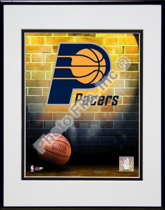 Indiana Pacers "2006 Logo" Double Matted 8" X 10" Photograph in a Black Anodized Aluminum Frame