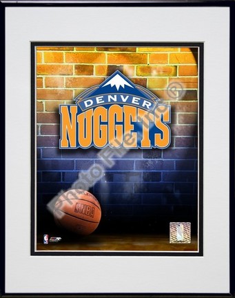Denver Nuggets "2006 Logo" Double Matted 8" X 10" Photograph in a Black Anodized Aluminum Frame