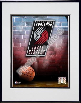Portland Trail Blazers "2006 Logo" Double Matted 8" X 10" Photograph in a Black Anodized Aluminum Fr