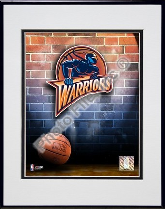 Golden State Warriors "2006 Logo" Double Matted 8" X 10" Photograph in a Black Anodized Aluminum Fra
