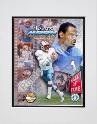 Warren Moon "2006 PhotoFile Gold Hall of Fame Limited Edition" Double Matted 8" X 10" Photograph (Un