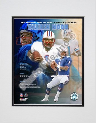 Warren Moon "2006 Hall Of Fame Legends Composite" Double Matted 8" X 10" Photograph (Unframed)