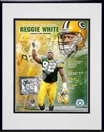 Reggie White "2006 Hall Of Fame Composite" Double Matted 8" X 10" Photograph in a Black Anodized Alu