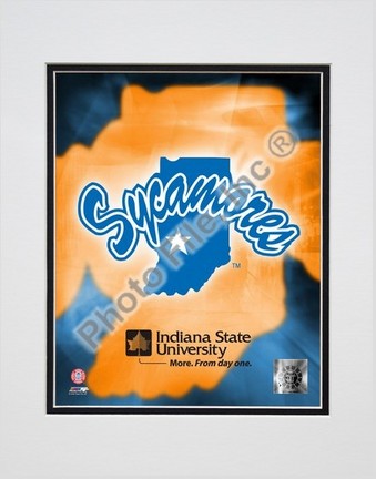 Indiana State Sycamores Logo Double Matted 8" X 10" Photograph (Unframed)