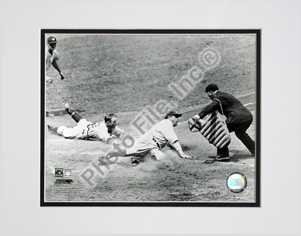 Babe Ruth "Sliding Into Home" Double Matted 8" X 10" Photograph (Unframed)