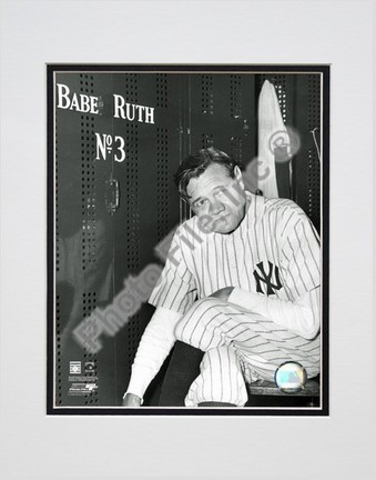 Babe Ruth "Farewell Game / Locker Room" Double Matted 8" X 10" Photograph (Unframed)
