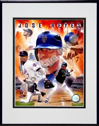 Jose Reyes 2006 "Portrait Plus" Double Matted 8" x 10" Photograph in a Black Anodized Aluminum Frame