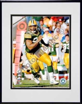 Reggie White "Running Action" Double Matted 8” x 10” Photograph in Black Anodized Aluminum Frame