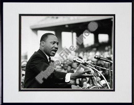 Rev. Dr. Martin Luther King Jr. "Speaking (#8)" Double Matted 8" X 10" Photograph in a Black Anodize