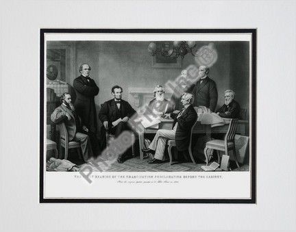 President Abraham Lincoln First Reading of the Emancipation Proclamation (#4) Double Matted 8" X 10" Photograp