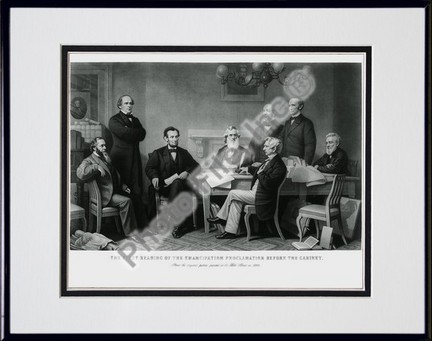 President Abraham Lincoln First Reading of the Emancipation Proclamation (#4) Double Matted 8" X 10" Photograp
