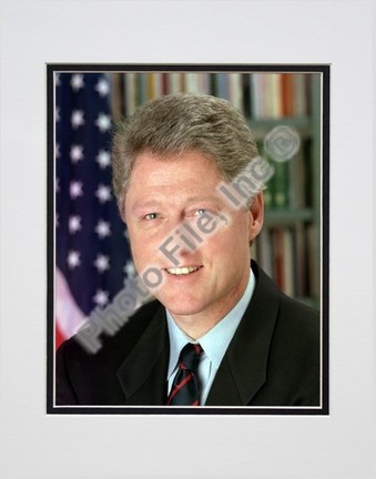 President William Jefferson Clinton Official Portrait (#10) Double Matted 8" X 10" Photograph (Unframed)