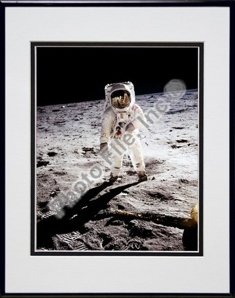 Buzz Aldrin "Apolo 11 Walks On the Surface of the Moon (#12)" Double Matted 8" X 10" Photograph in a