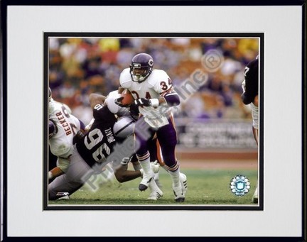 Walter Payton "Action" Double Matted 8" X 10" Photograph in Black Anodized Aluminum Frame