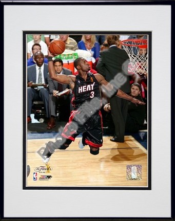 Dwyane Wade 2006 "Finals / Game 2 Dunk (#13)" Double Matted 8" X 10" Photograph in Black Anodized Al