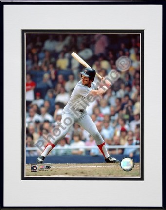 Fred Lynn "Batting Action" Double Matted 8” x 10” Photograph in Black Anodized Aluminum Frame