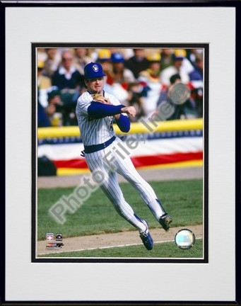 Paul Molitor "1982 World Series Action"` Double Matted 8" x 10" Photograph in Black Anodized Aluminu