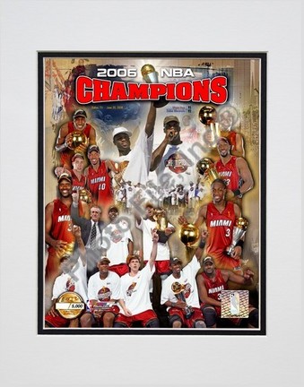 Miami Heat "2006 NBA Champions" Double Matted 8" X 10" Photograph (Unframed)