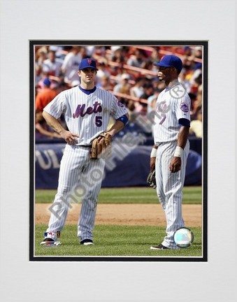 David Wright and Jose Reyes "2006 Action" Double Matted 8" X 10" Photograph (Unframed)