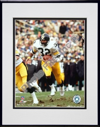 Franco Harris "Running With Ball" Double Matted 8" x 10" Photograph in Black Anodized Aluminum Frame
