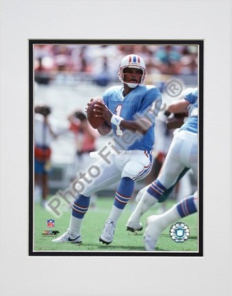 Warren Moon "Passing Action" Double Matted 8" X 10" Photograph (Unframed)