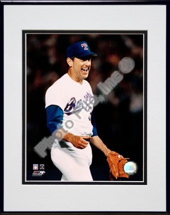 Nolan Ryan "7th No Hitter Smiling" Double Matted 8" x 10" Photograph in Black Anodized Aluminum Fram