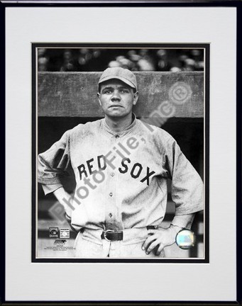 Babe Ruth "Close Up" Double Matted 8" X 10" Photograph in a Black Anodized Aluminum Frame