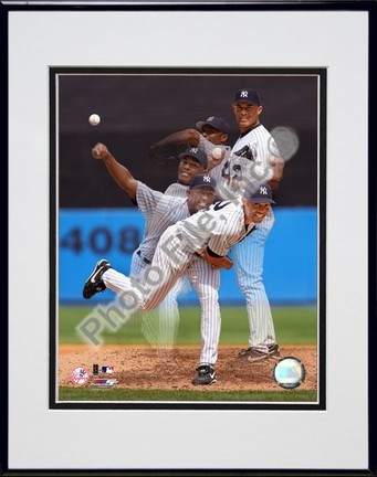 Mariano Rivera "2006 Multiple Exposure" Double Matted 8" X 10" Photograph in a Black Anodized Alumin