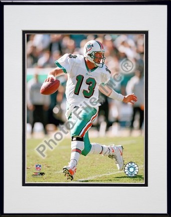 Dan Marino Double Matted 8" x 10" Photograph In Black Anodized Aluminum Frame