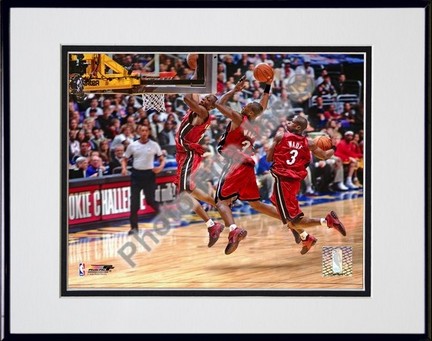 Dwyane Wade "2006 Multi Exposure" Double Matted 8" X 10" Photograph in a Black Anodized Aluminum Fra