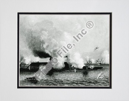 CSS Virginia vs.USS Monitor #18 Double Matted 8" x 10" Photograph (Unframed)