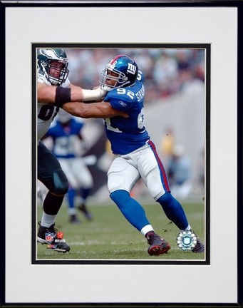 Michael Strahan "2006-2007 Action" Double Matted 8” x 10” Photograph in Black Anodized Aluminum Frame