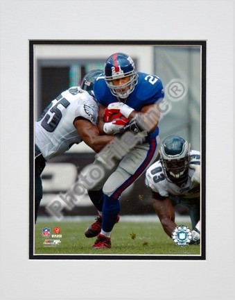 Tiki Barber "2006 / 2007 Action vs. the Philadelphia Eagles" Double Matted 8" X 10" Photograph (Unfr