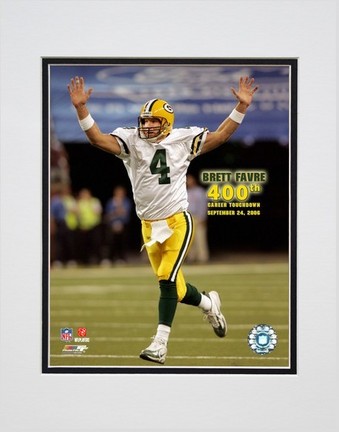 Brett Favre 400th Career Touch Down "2006" Double Matted 8” x 10” Photograph (Unframed)