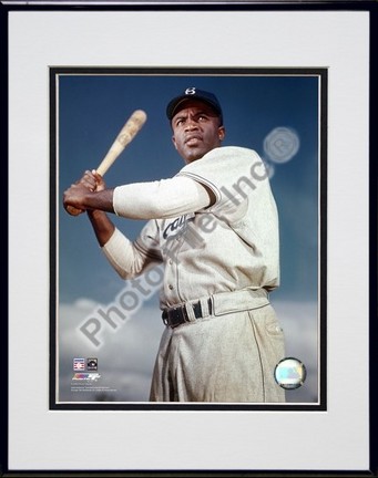 Jackie Robinson "1953 Posed Batting" Double Matted 8" x 10" Photograph in a Black Anodized Aluminum 