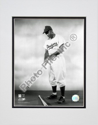 Jackie Robinson "1948 Pose With Bat" Double Matted 8" X 10" Photograph (Unframed)